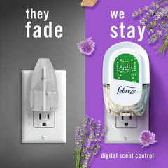 Febreze Odor-Fighting Fade Defy PLUG Air Freshener,Downy April Fresh, Mediterranean Lavender, .87 fl. oz. Oil Refills, 4 Refills (2 of Each)
