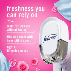 Febreze Odor-Fighting Fade Defy PLUG Air Freshener,Downy April Fresh, Mediterranean Lavender, .87 fl. oz. Oil Refills, 4 Refills (2 of Each)