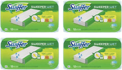 Sweeper Wet Mopping Pad Refills for Floor Mop Open Window Fresh Scent 12 Count - 4 Pack
