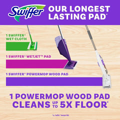 Swiffer PowerMop Wood Mopping Pad Refills for Floor Cleaning, 11 Count (Pack of 2)
