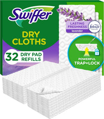 Swiffer Sweeper Dry Sweeping Pad, Multi Surface Refills for Dusters Floor Mop, with Febreze Lavender, 32 count