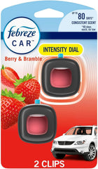 Febreze Car Air Freshener Vent Clip Berry & Bramble Scent, .06 oz. Car Vent Clip, 2 Count