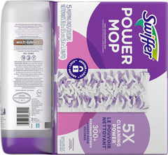 Swiffer Power Mop Refill Pack, Floor Cleaner for Mopping Tile, Vinyl, Laminate, Wood in Home, Bathroom, Kitchen, All Purpose Multi-Surface Cleaning, 5 Pads + 1 Lavender Solution, Pack of 4