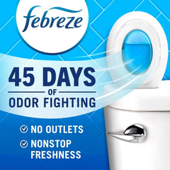 Febreze Bathroom Air Freshener, Odor-Fighting, Plug In Alternative, Air Fresheners for Small Spaces in Home, Bathroom, Kitchen, & Closet, Pet & Litter Box Odor Fighter, Refresh & Energize Scent, 4ct