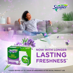 Swiffer Sweep + Mop, Dry Pads Refill, Floor Cleaner, Cleaning Cloths, Lavender, 32ct