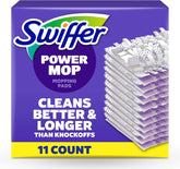 Swiffer PowerMop Multi-Surface Mopping Pad Refills for Floor Cleaning, 11 Count, White/Purple