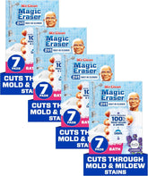 Mr. Clean Magic Eraser Sponge, Bathroom, Shower & Tub Cleaner, Soap Scum Remover, Bathroom Cleaning Supplies, Dawn Cleaning Power with Febreze Lavender Scent, 2 in 1 Bath, 7ct (Pack of 4)