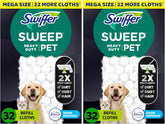 Sweep + Mop, Dry Pads Refill, Floor Cleaner for Dirt, Dust, Hair, Cleaning Cloths for Mopping Home, Bathroom, Kitchen, All Purpose Multi-Surface Floor Wipes, Heavy Duty, Pet, 32 Count (Pack of 2)