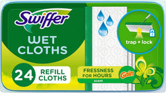Swiffer Sweeper Wet Mopping Cloths, Multi-Surface Floor Cleaner with Gain Original Scent, 24 Count (Pack of 3)