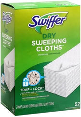 Swiffer Sweep + Mop,Dry Pads Refill,Floor Cleaner for Dirt,Dust,Hair,Cleaning Cloths for Mopping Home,Bathroom,Kitchen,Dust Mop,Floor Duster,Unscented,52ct,(Pack of 3)