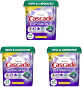 Cascade Platinum Plus Dishwasher Pods, Dishwasher Detergent, Dish Detergent Soap, Lemon, 47 Count (Pack of 3)