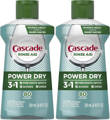 Cascade Dishwasher Rinse Aid, Pack of 2 | 8.45 fl oz | Packaging May Vary