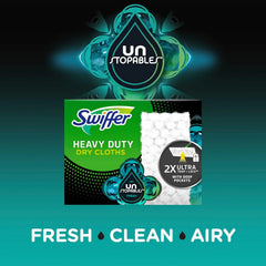 Swiffer Sweeper Heavy Duty Dry Multi-Surface Cloth Refills for Floor Sweeping and Cleaning,Unstopables Fresh Scent,20 Count (Pack of 4)