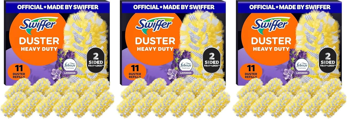 Swiffer Dusters Heavy Duty Multi-Surface Duster Refills for Cleaning, Lavender, 11 Count (Pack of 3)