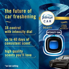 Febreze Car Ocean Scent Air Freshener Vent Clip, .07 oz. Car Vent Clip, Pack of 4