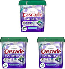 Cascade Platinum Plus Dishwasher Pods, Dishwasher Detergent, Dish Detergent Soap, Mountain, 47 Count (Pack of 3)