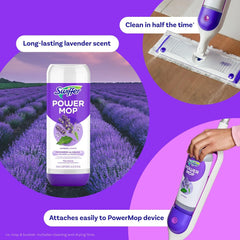 Swiffer Power Mop Refill Solution,Floor Cleaner for Mopping Tile,Vinyl,Laminate,Wood in Home,Bathroom,Kitchen, Multipurpose-Surface Solution for Floor Cleaning, Lavender Scent, 25.35 oz (Pack of 10)