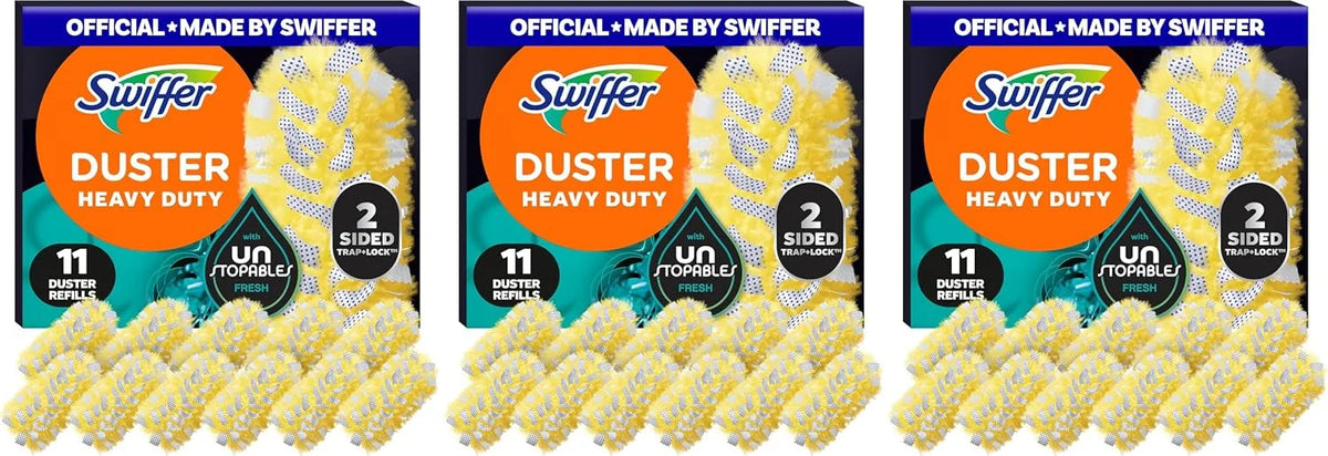 Swiffer Dusters Multi-Surface Heavy Duty Duster Refills,Unstopables Fresh Scent,11 Count (Pack of 3)