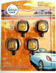 Febreze Hawaiian Aloha Car Vent Clip Air Freshener, 0.06 oz, 4 Pack
