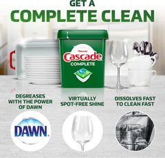 Cascade Complete Dishwasher Pods, Dishwasher Detergent, Dish Detergent Tab Tablets, Fresh, 103 Count (packaging may vary)
