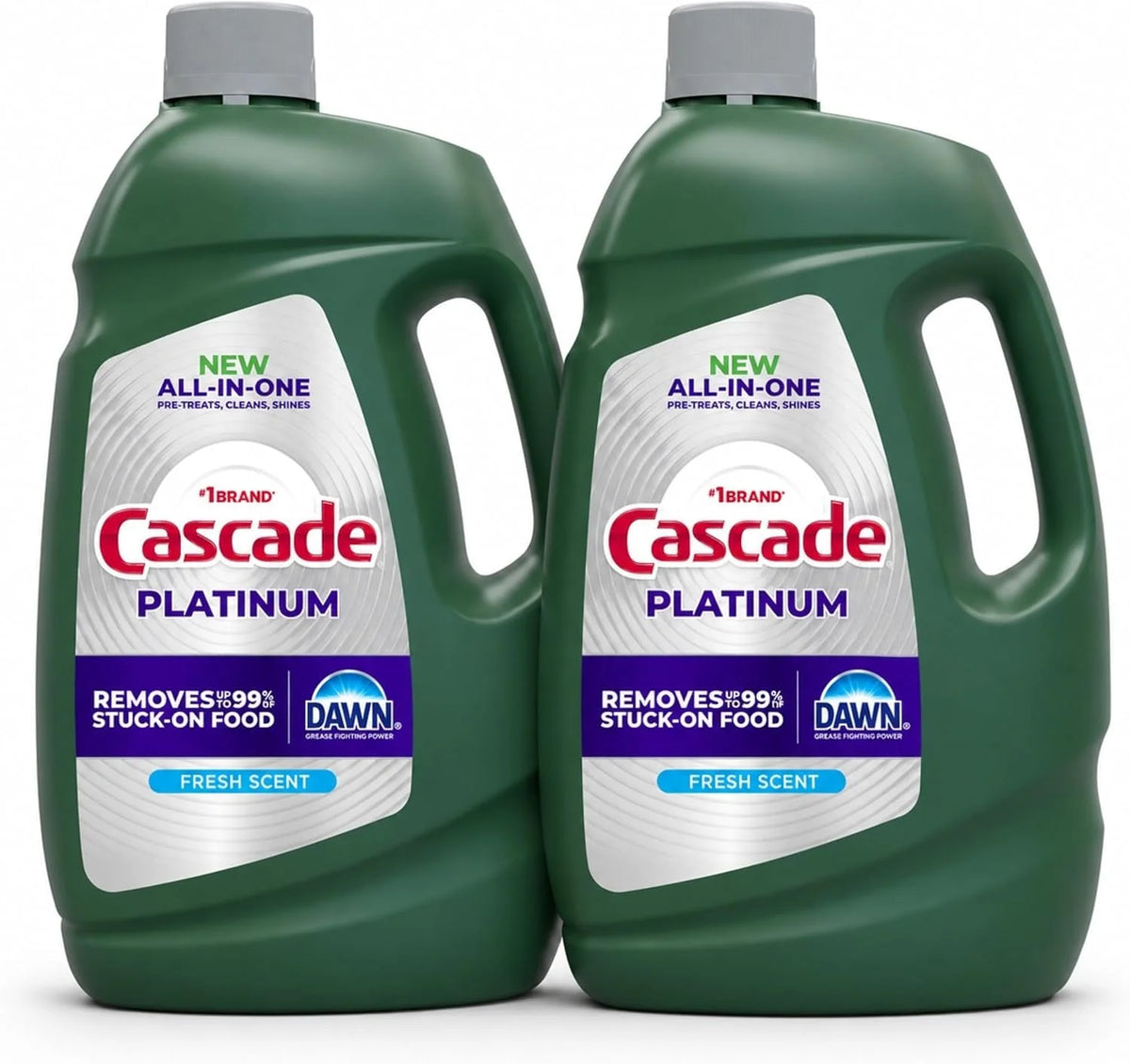 Cascade Platinum Dishwashing Liquid Gel - Fresh Scent, 125 oz. (2 Pack)