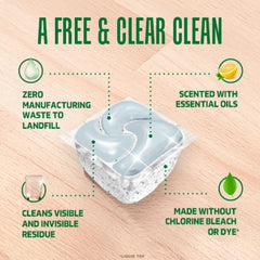 Cascade Free & Clear Dishwasher Pods, Dishwasher Detergent, Dish Detergent Soap, Lemon Essence, 47 Count